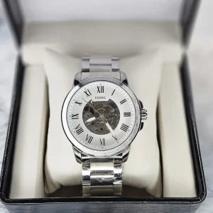 FOSSIL Automatic White Men’s Watch front view white dial