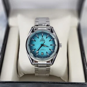 Omega Seamaster Aqua Terra Men’s Watch front view blue dial
