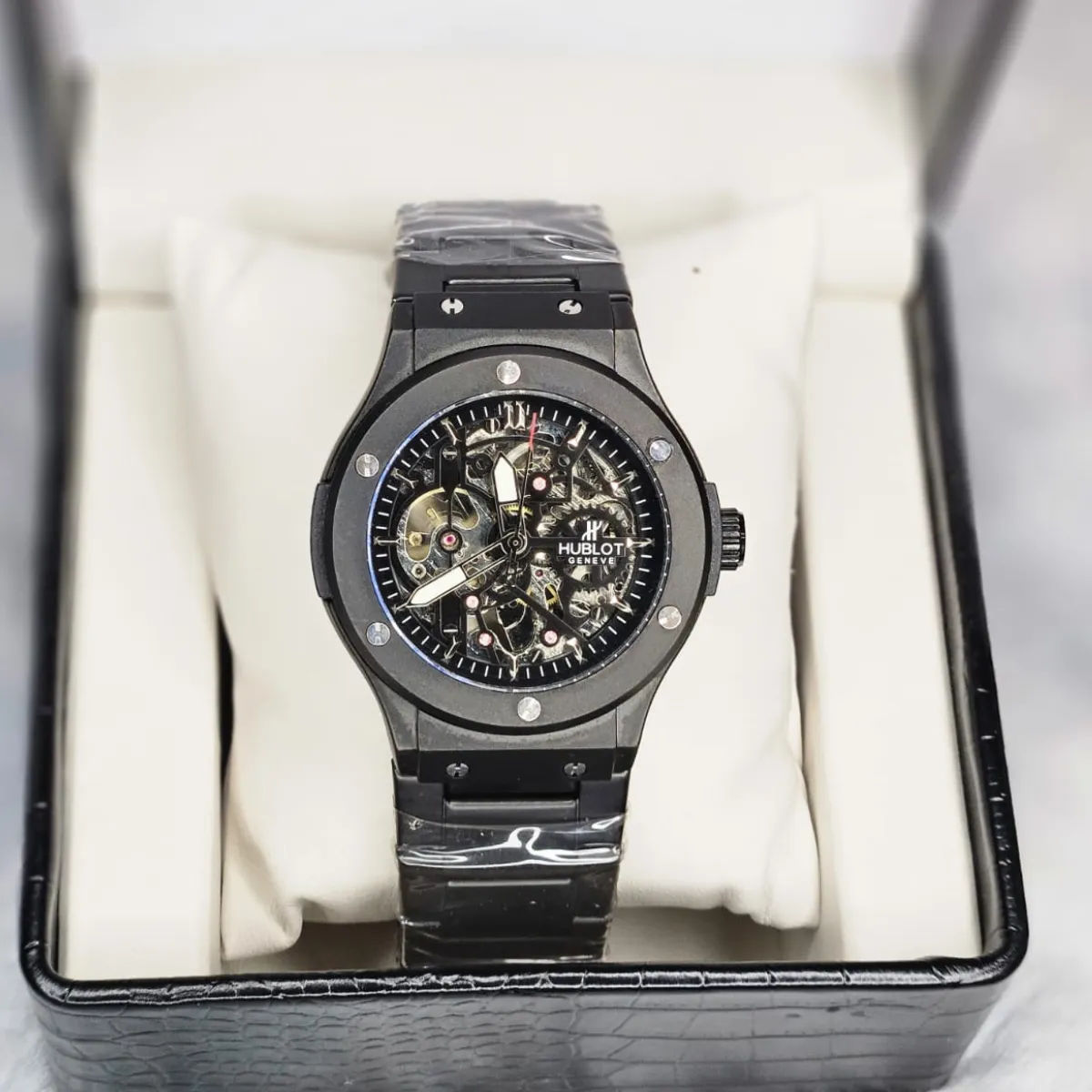 Hublot Automatic Mechanical Skeleton Watch on wrist