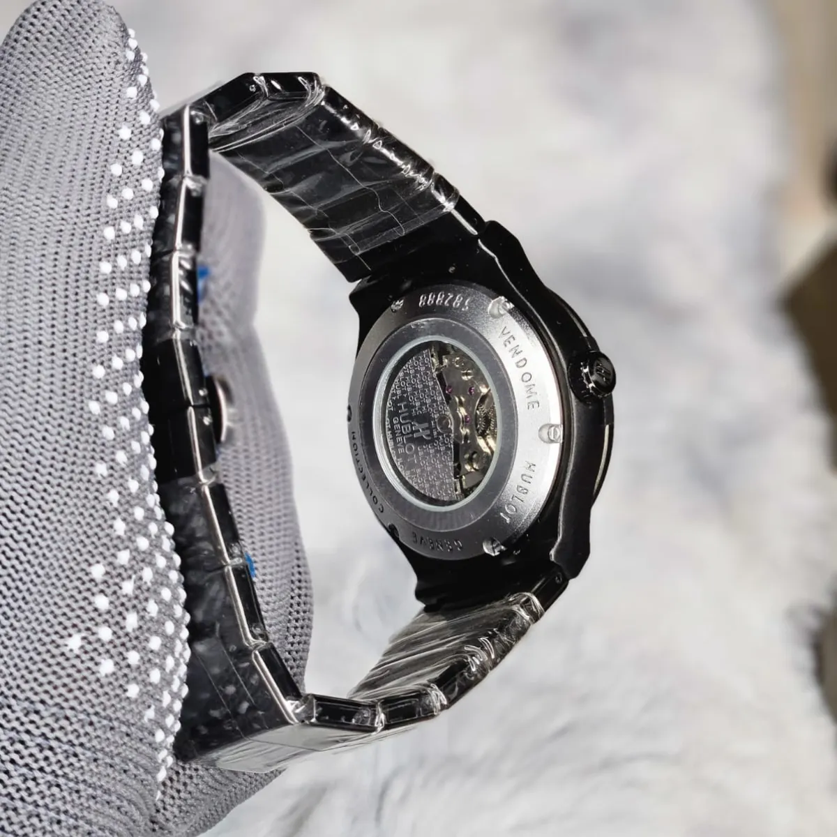 Hublot Automatic Mechanical Skeleton Watch with box packaging