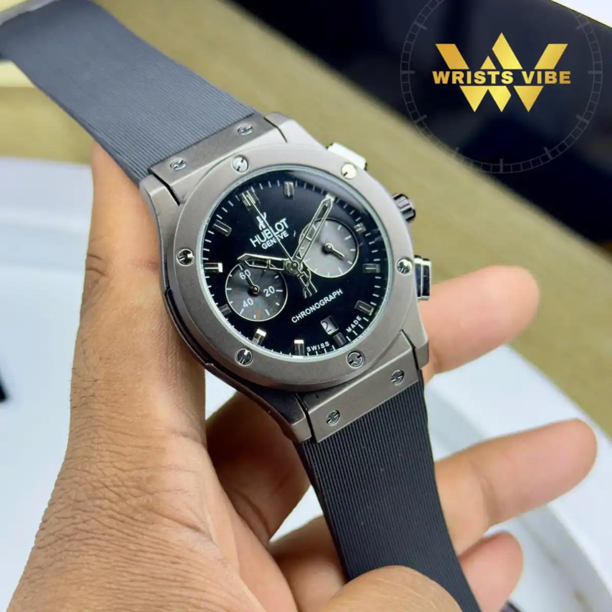 The strong buckle lock system of the Hublot Chronograph Premium Watch