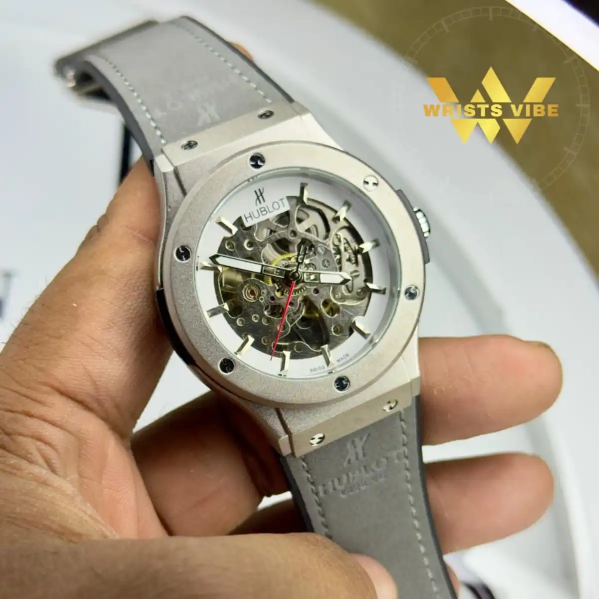 Unboxing the Hublot Classic Fusion Skeleton Edition from its luxurious presentation box