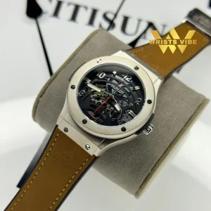 Unboxing the Hublot Skeleton Edition Watch from its luxurious presentation box