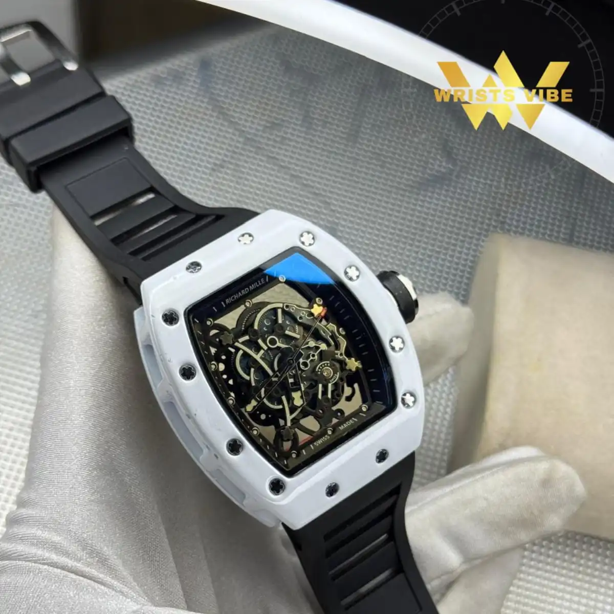 RICHARD MILLE Premium Watch – RM-Skeleton Mille Style Automatic Open Heart Watch - Image 12