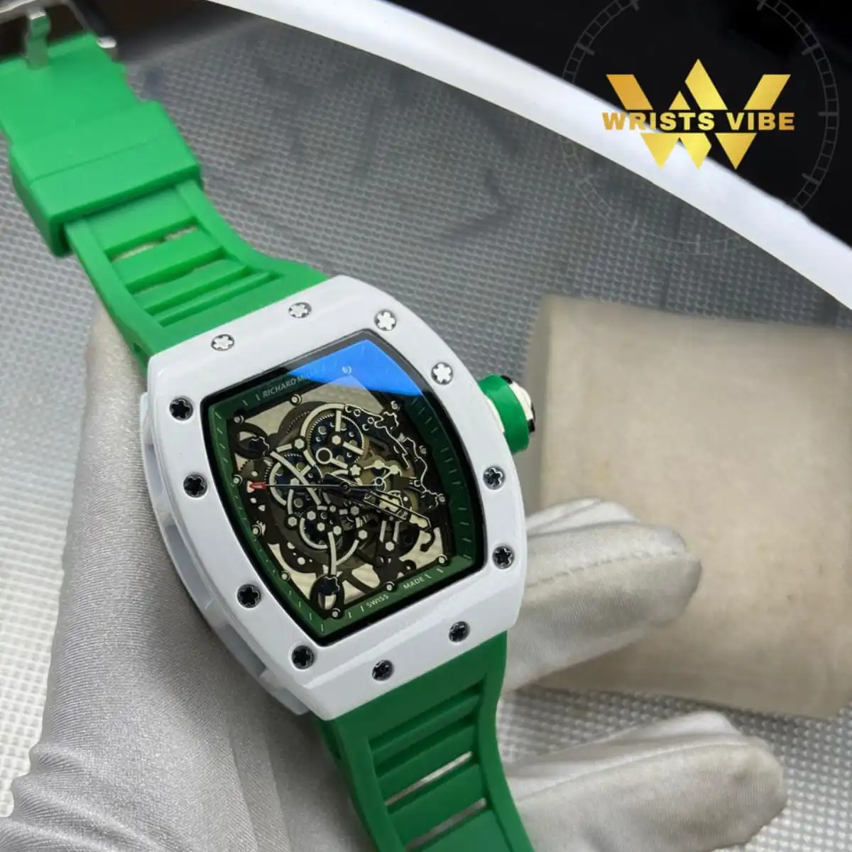 RICHARD MILLE Premium Watch – RM-Skeleton Mille Style Automatic Open Heart Watch - Image 6