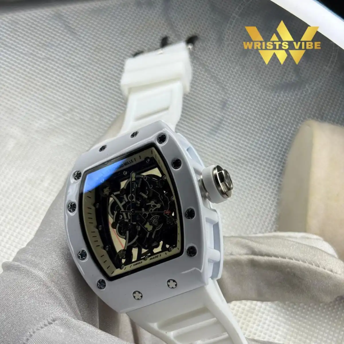 RICHARD MILLE Premium Watch skeleton dial closeup inner mechanics