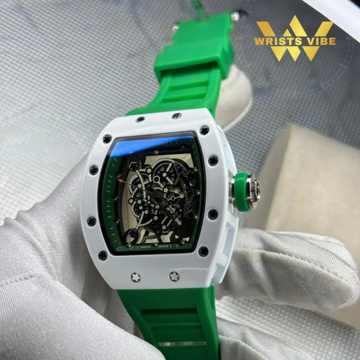 RICHARD MILLE Premium Watch buckle and rubber strap detail