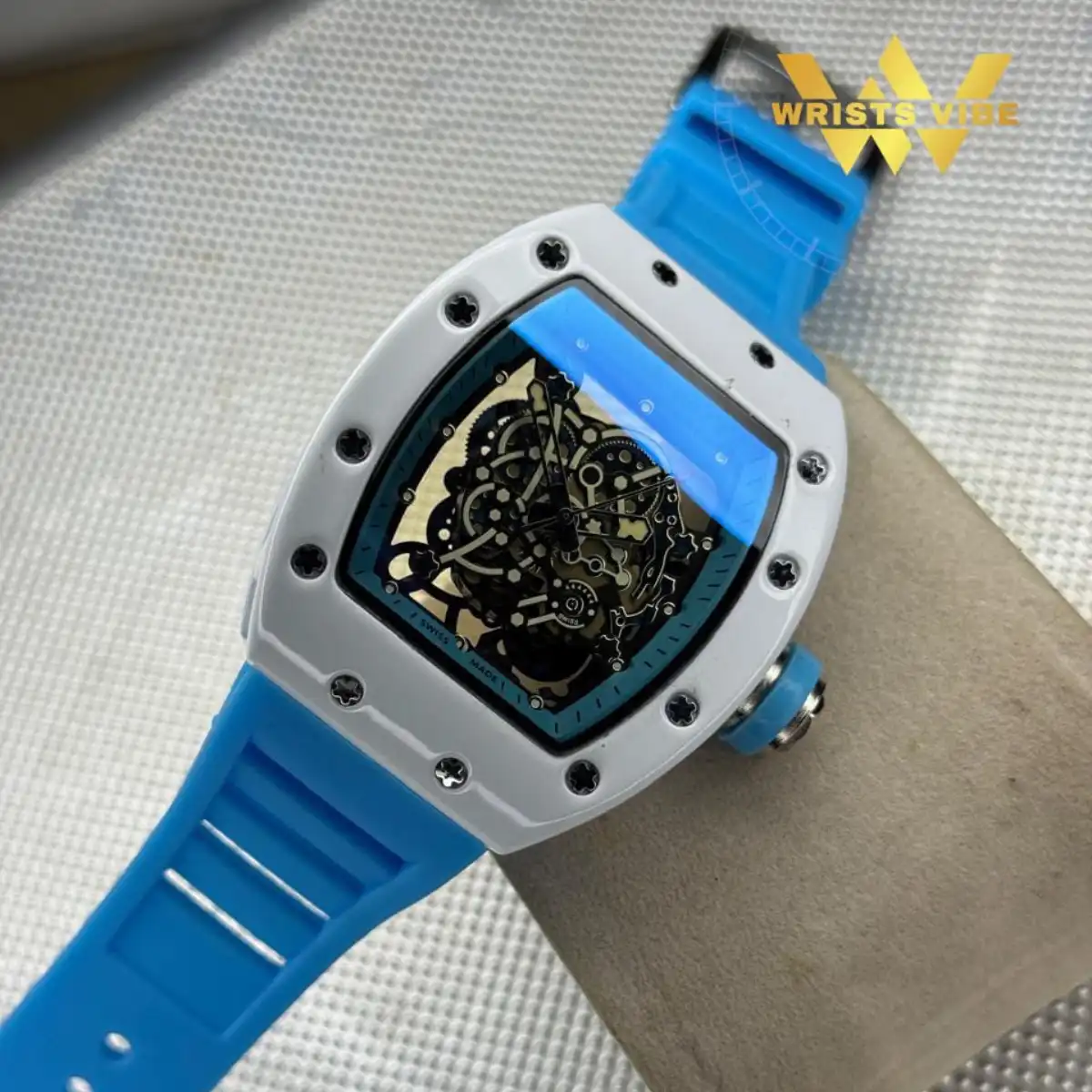 RICHARD MILLE Premium Watch white bezel screw detail closeup